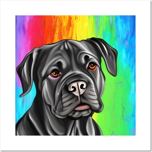 Cane Corso Dog Rainbow Painting Posters and Art